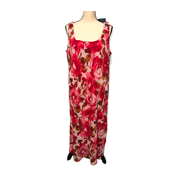 Dana Kay Rasberry and Green Two Piece Floral Maxi Dress w/Jacket, NWT, Size 18W - Picture 5 of 10